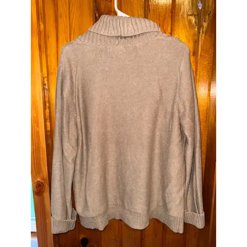 Karen Scott Women's Comfy Cable Knit Sweater Tan Long Sleeve Size Large