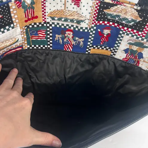 Source Unknown Patriotic Themed Shoulder Tote Bag Top Zip Vinyl Interior American Pie