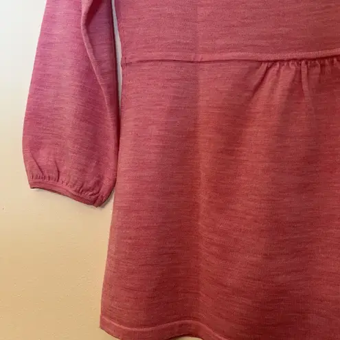 BODEN 100% WOOL LIGHTWEIGHT HALF BUTTON FRONT EMPIRE WAIST CARDIGAN SZ S 4 LAYER Pink