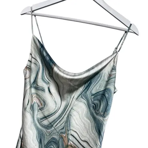 Know One Cares Marble Print Bias Cut Ultra Mini Slip Dress Medium y2K Slip Dress - Image 5