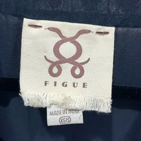 NWOT Figue Navy Embroidered Tassel Maxi V