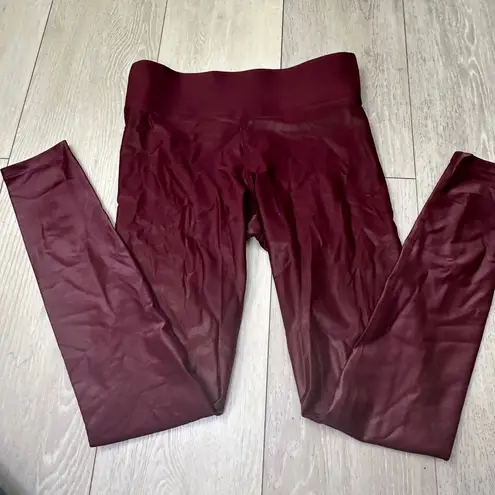 Carbon38 Takara maroon leggings workout athleisure athletic pants size small Red