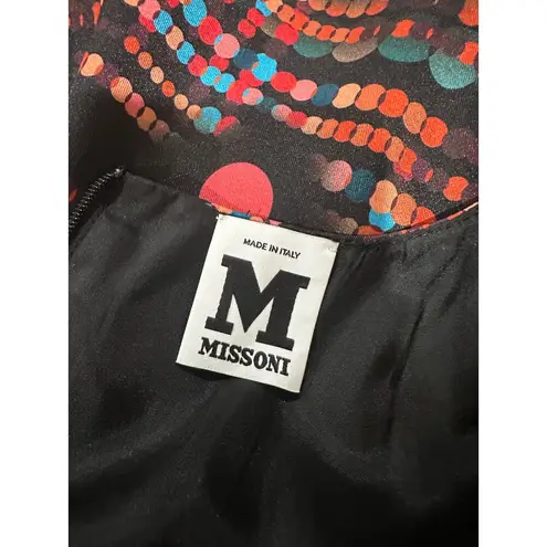 Missoni M Printed Synthetic Silk Sleeveless Shift Dress Black Multi Size 40 NWT