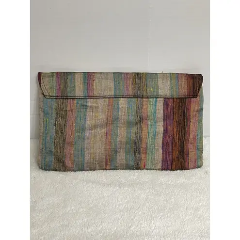 Nuline Satin Taffeta Striped Clutch