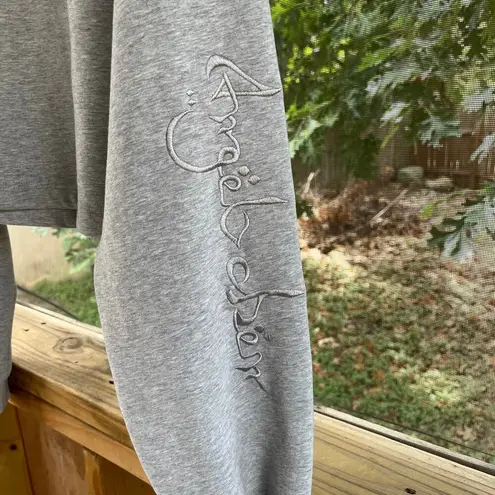 For Love And ZY Studios Women's Cropped Grey Hoodie With Velour Lining Size S.