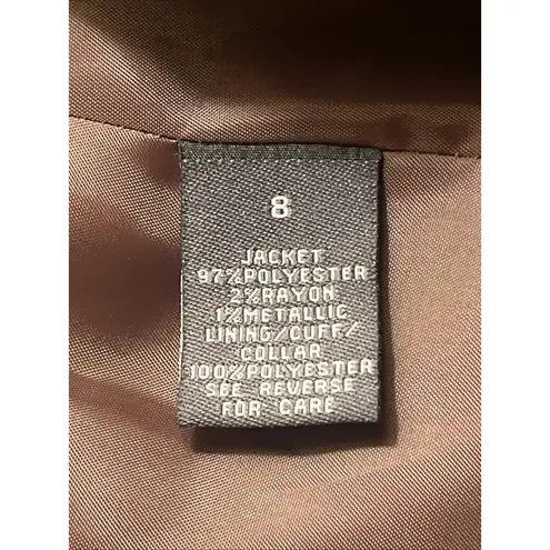 NEW Dress Barn Brown Metallic Bridal Mother Of Bride Jacket Blazer 8