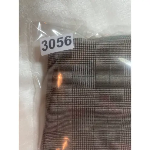 Womens Pleated Midi Skirt 16P Brown Plaid Ribbon Waist Tie Academia Y2K Retro