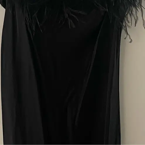 NWT Sleeper Boheme Midi Dress size Large L black feathers slip Tuckernuck