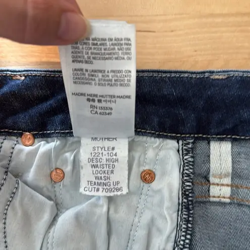 MOTHER Denim Mother High Waisted Looker In Teaming Up Wash Skinny Ankle Jeans, 25