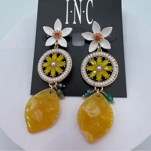 Inc international  Concepts Mixed Stone Flower & Lemon Earrings in Gold-Tone NWT