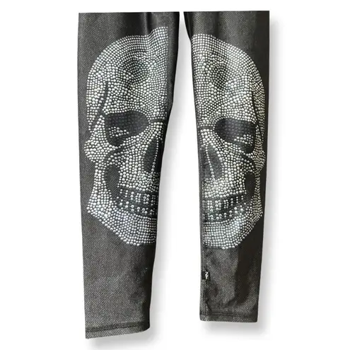 Zara Terez Full Length Leggings Crystal Skull Pull On Style Gray Women's Small