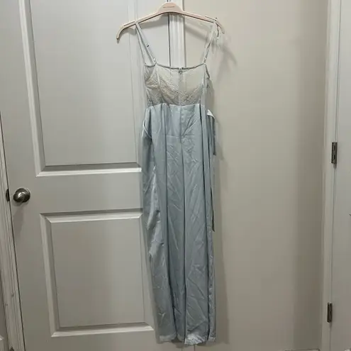 Katie May Blue Satin Tink Jumpsuit Size Small $399