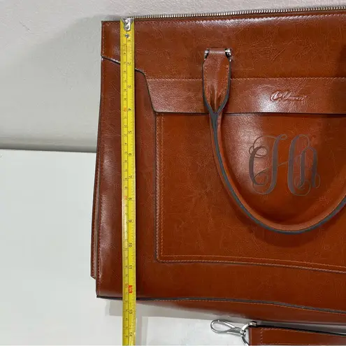 CLUCI Briefcase Work Bag Purse Brwn Shoulder Vegan Leather Laptop Padded Pocket Brown