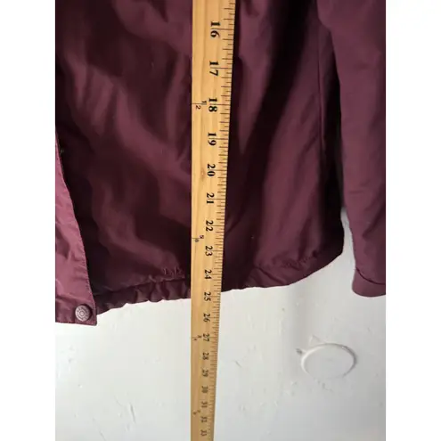 LL Bean Jacket Womens Small Burgundy Maroon Full Zip Fleece Lined Winter Coat Purple