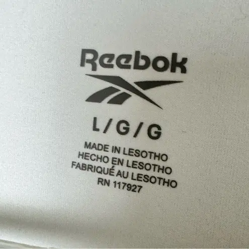 Reebok  Women's Short Sleeve Off The Charts Slim Performance Stark White Tee Sz L