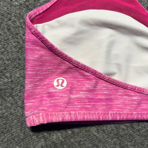 Lululemon Water Salty Swim Sport Top Size 8 Mini Oki Heathered White Pow Pink