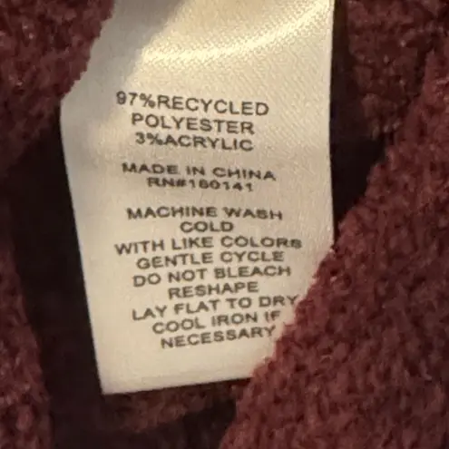 89th & Madison Ribbed Chenille Turtleneck Sweater Plum Women’s Large L Purple