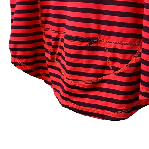 Hannah Running Pullover Top Women's M Black Red Striped Athletic Thumb Hole # Size M