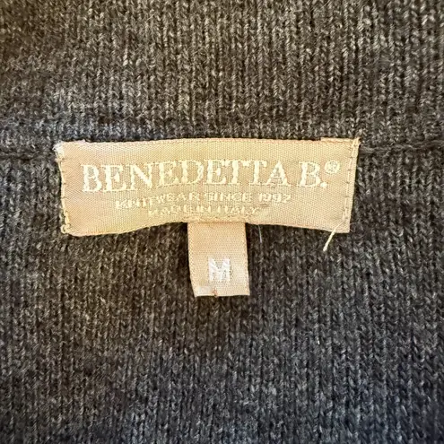 Benedetta B. black long sleeve collared soft blazer jacket women's size medium