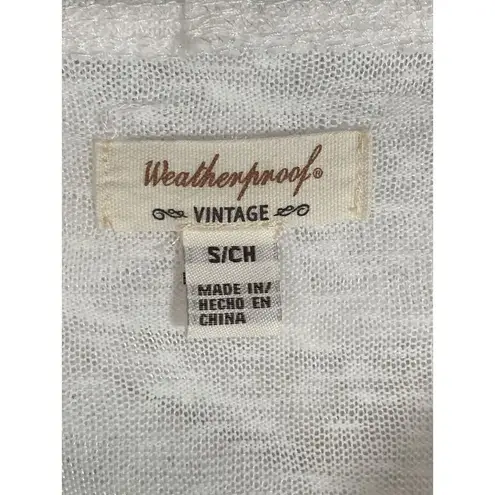 Weatherproof Vintage Women's Hooded White See Through Jacket Long Sleeve Small