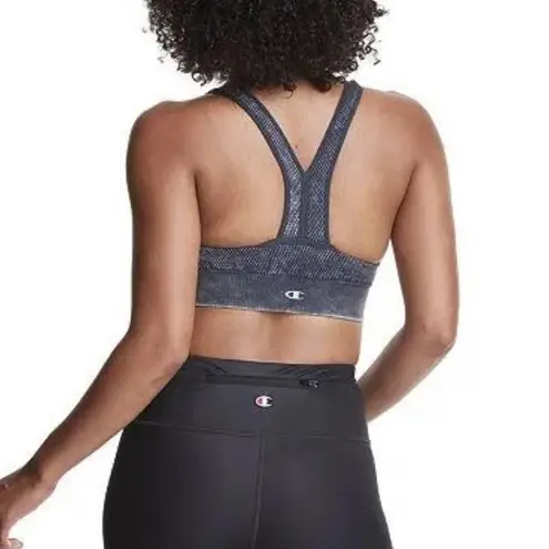 Champion NWT  Sports Bra Infinity Mid-Impact Racerback Padded Grey/Black Small