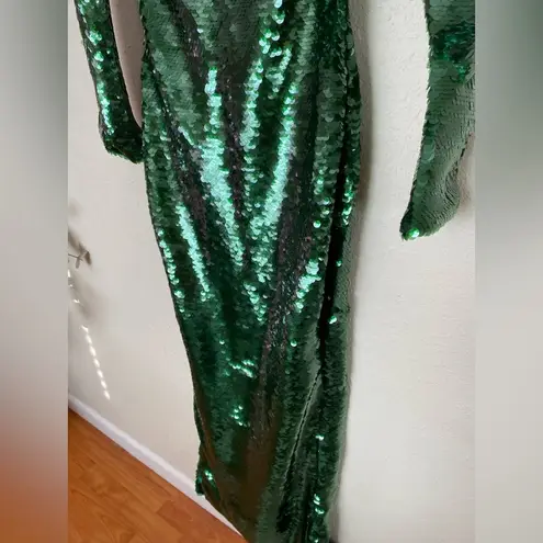 House Of CB  'Belle' Pine Green Sequin Maxi Dress NWOT size XS