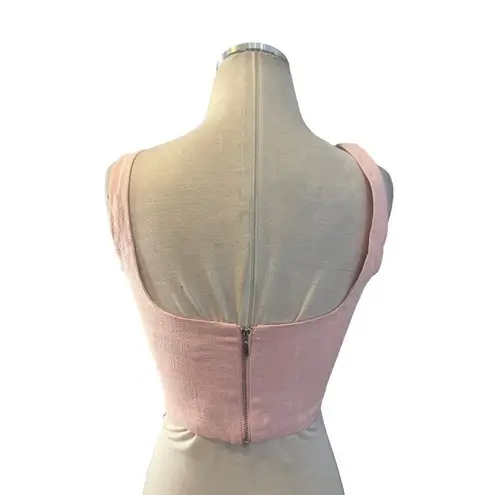Bec & Bridge Bonnie Cut-Out Crop Top in Peony Pink 6 Womens Cropped Tank