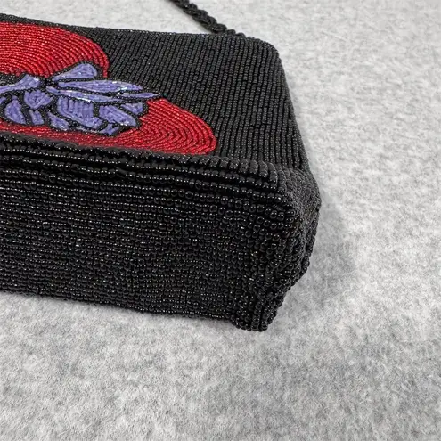 Red Hat Society Women's Beaded Clutch Black & Red Elegant Design