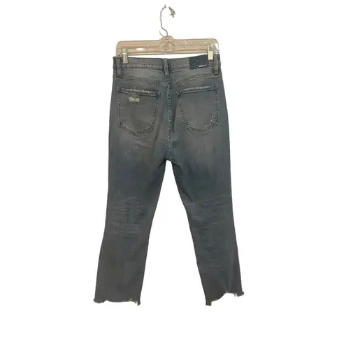 Daze Jeans Women 28 Blue High Rise distressed crop light wash cotton pant zip