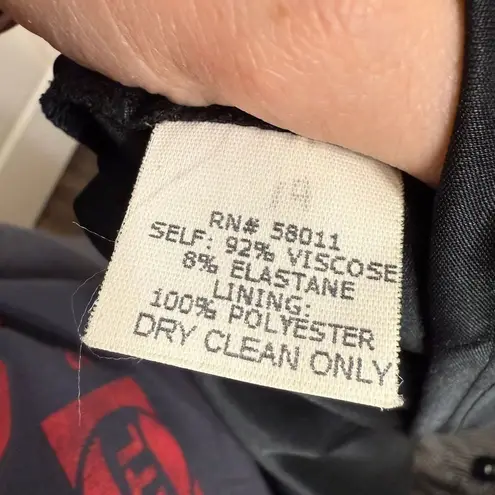 David Meister Vintage Black Rouched Boatneck Bodycon Dress Size 10