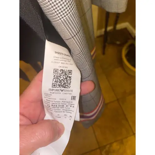 Emporio Armani Women's Blazer Size 42 Gray Plaid