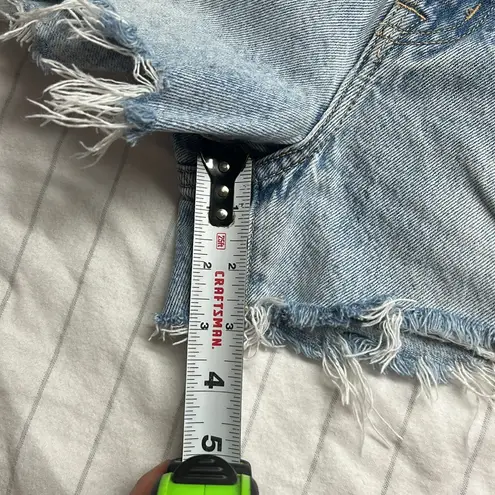 Pistola Women's Frayed Hem Jean Shorts - Light Blue, Distressed Shorts, Button