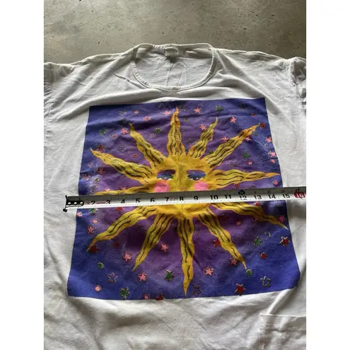 Vintage Pacific Connections Cozumel Sun Graphic Oversized Made in USA Sz OS White