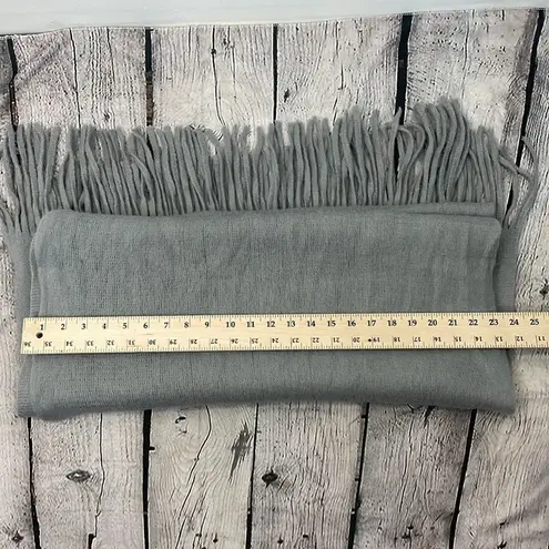 Steve Madden  Rectangular Oversized Gray Fringed Scarf