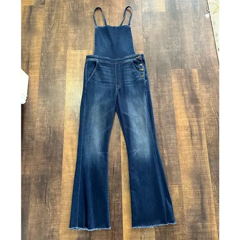 Mother The Swooner Weekender Flared Overalls Size 28 Blue