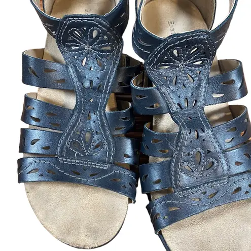 Born concept Born Dark Brown Leather Woven Crisscross Sandals Women Sz 8