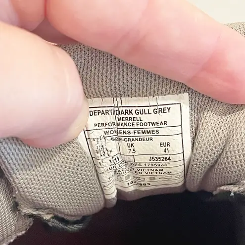 Merrell Depart Dark Women Size 10 Gull Gray Hiking Outdoor Shoes J535264 Granola