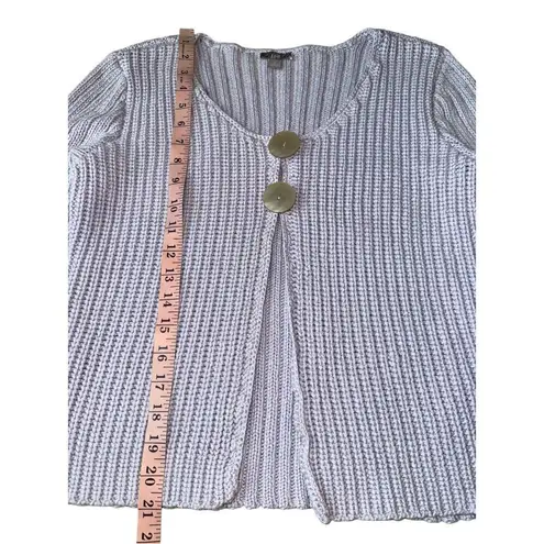 J.Jill 100% Cotton Lilac Knit 2 Button Front Mini Bell Sleeve sweater Purple Size L