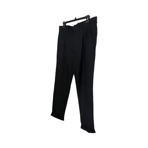 AllSaints Women’s Tapered Cropped Linen Cotton Blend Pants Black 30