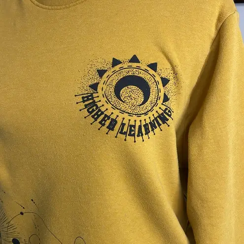 Blind Rooster unisex crewneck sweatshirt Size Medium Mustard yellow Astrology Orange