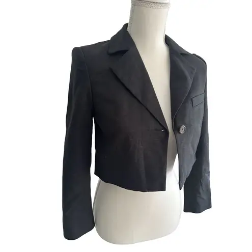 Something Navy Black Cropped Blazer Jacket Size XXS NEW with tags