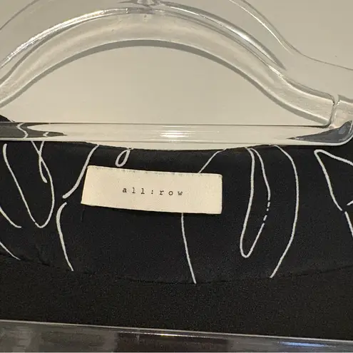 All:Row Floral V Neck Button Front Dress Black Size M