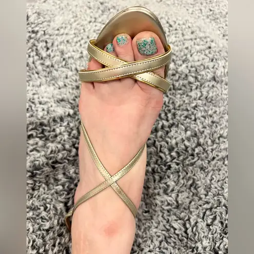 Badgley Mischka Gold Strappy Heels