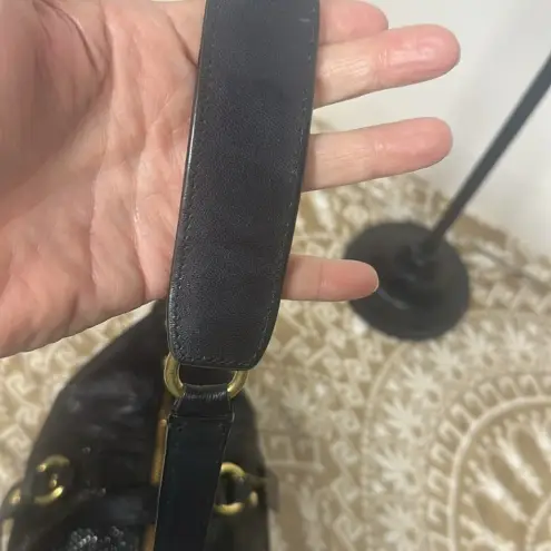 Coach  Ashley Black Leather Python Snakeskin Satchel Shoulder Tote F19247 Purse