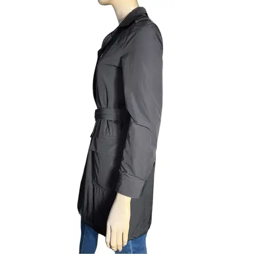 Armani Collezioni Women’s Size 2 Black Insulated 3/4 Belted Trench Coat Jacket