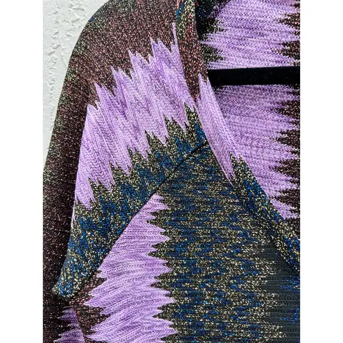 Ramy Brook Metallic Tango Convertible Maxi Dress Soho Knit Purple Women's Small