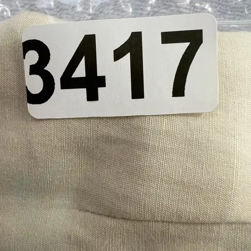 Nine & Co. Linen Blend Straight Leg Lined Cargo Pants Womens 24W Beige