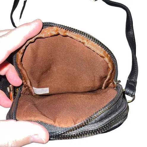 NWT AFKOMST Crossbody Purse Laser Cut Detail Tassel Gold