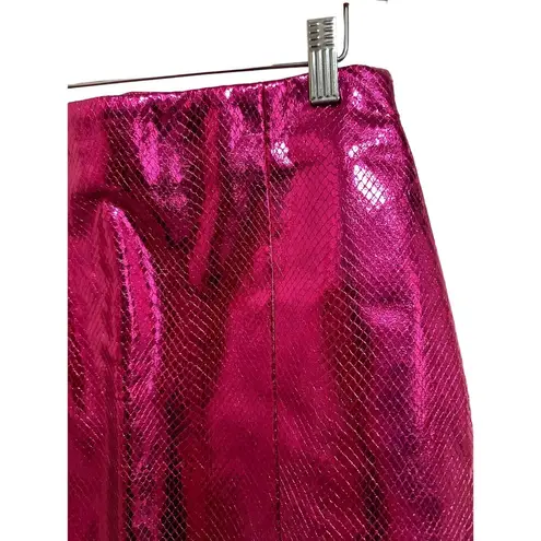 The Moon Day +  barbie hot pink snake print slit mini skirt size Small NEW