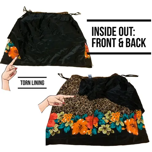 Jacqueline Ferrar SILK VINTAGE 1990'S COLORFUL FLORAL & ANIMAL PRINT SKIRT (16)